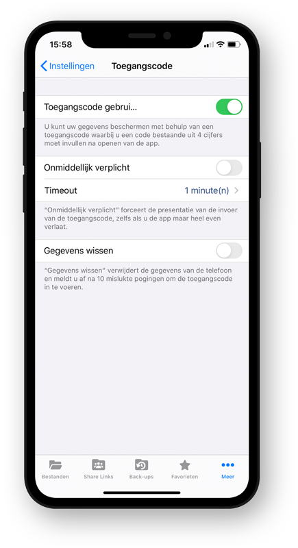 passcode iOS app - vBoxxCloud
