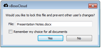 auto file locking notification - vBoxxCloud