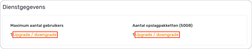upgrade/downgrade vBoxxCloud - vBoxx Klantenportaal