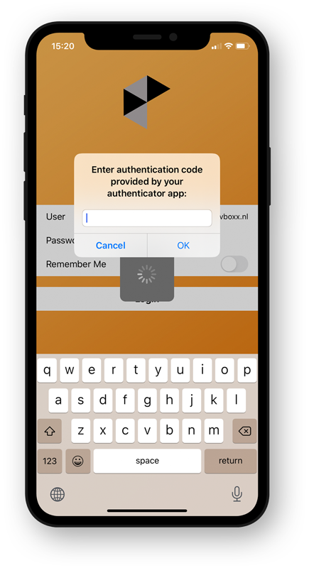 iOS app two step authentication - vBoxxCloud