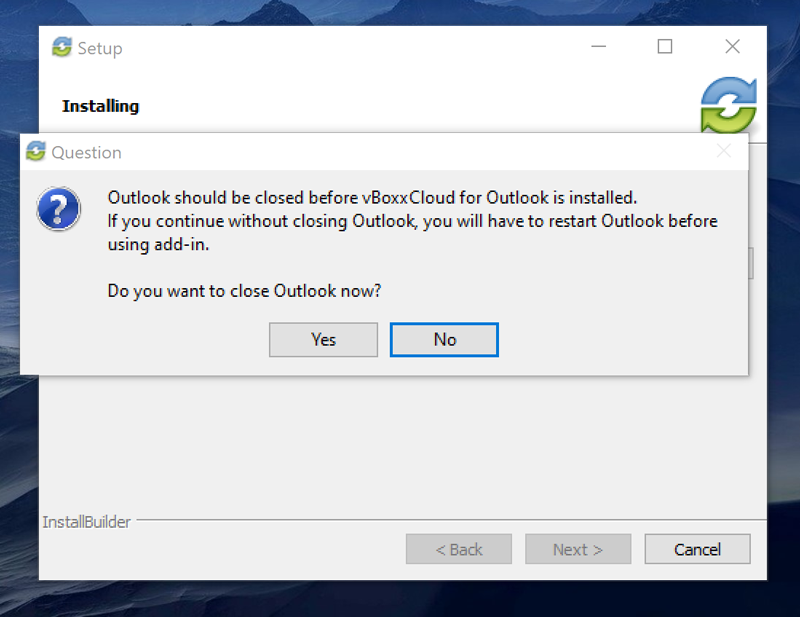 installing outlook plugin - vBoxxCloud