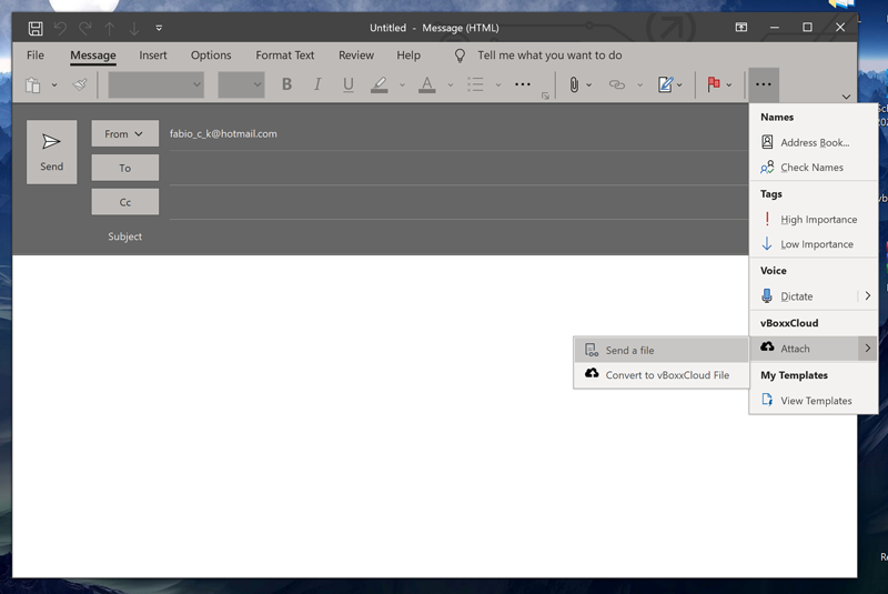 attach vboxxcloud file to email - vBoxxCloud
